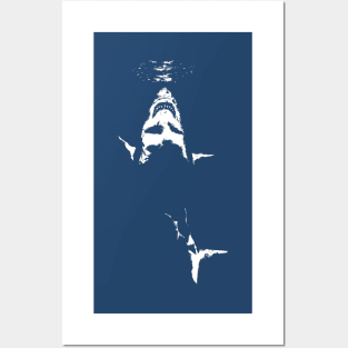 Shark in ocean Posters and Art